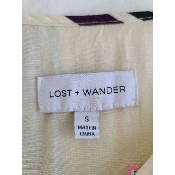 Anthropologie Lost + Wander Womens Striped Patti Puff Fit & Flare Dress Small - Picture 6 of 8